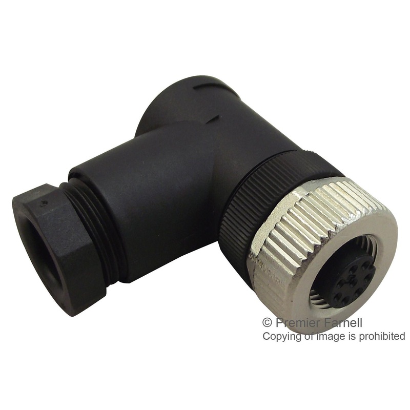 TE CONNECTIVITY T4112001051-000 Sensor Connector, 5 Pole, M12, Receptacle, M12, Receptacle, 5 Contacts, Screw Socket