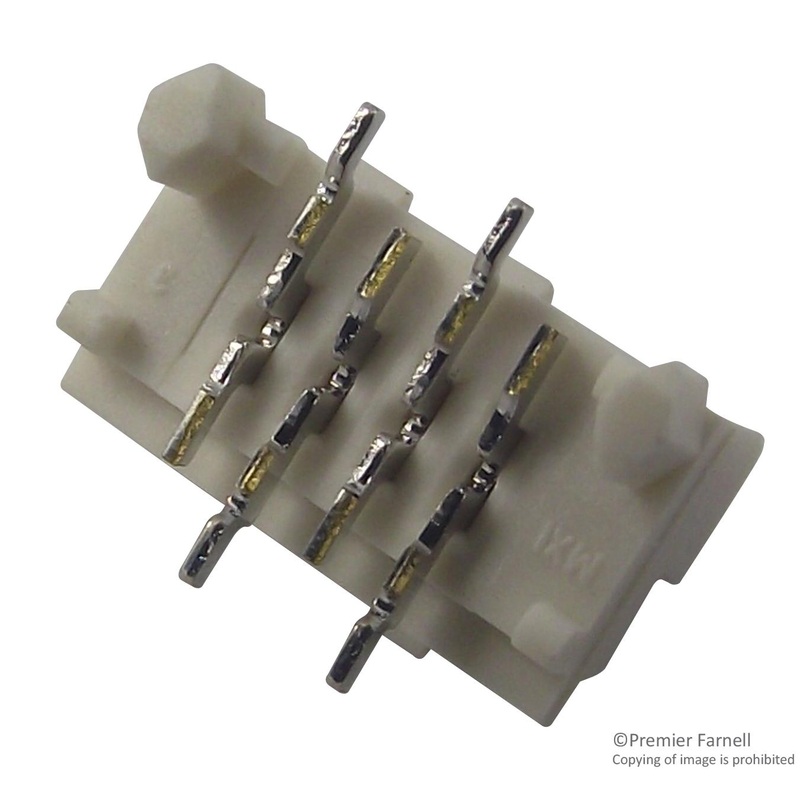 MOLEX 90814-0804 Picoflex PF-50 SMT Header with PCB Pegs, Vertical, Low Profile, SMT, Tin (Sn) Plated, 4 Way, Natural