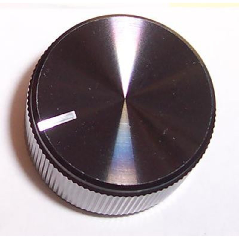 MULTICOMP 061-7006 Knob, Round Shaft, 6.35 mm, Aluminium, Round with Top Indicator Line, 23.8 mm
