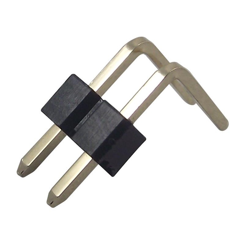 Multicomp PRO MC34745 MC34745 Pin Header Board-to-Board 2.54 mm 1 Rows 2 Contacts Through Hole Right Angle MC34