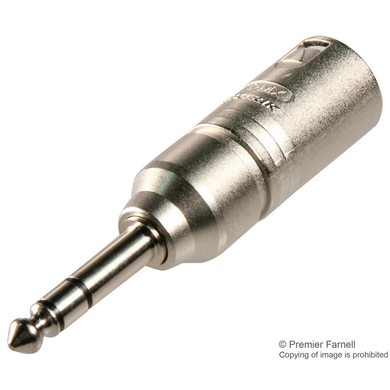 NEUTRIK NA3MP XLR Audio Adaptor, XLR Plug, Stereo Plug – 6.35mm