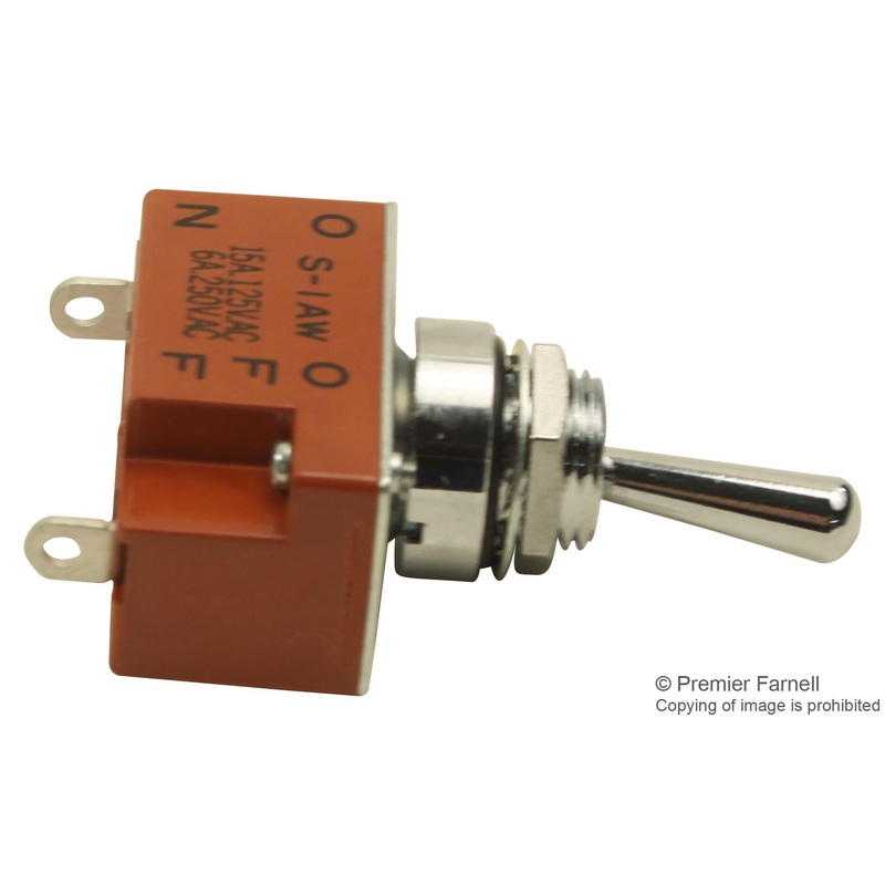 NKK SWITCHES S1AW SWITCH, TOGGLE, SPST, 20A, 250VAC