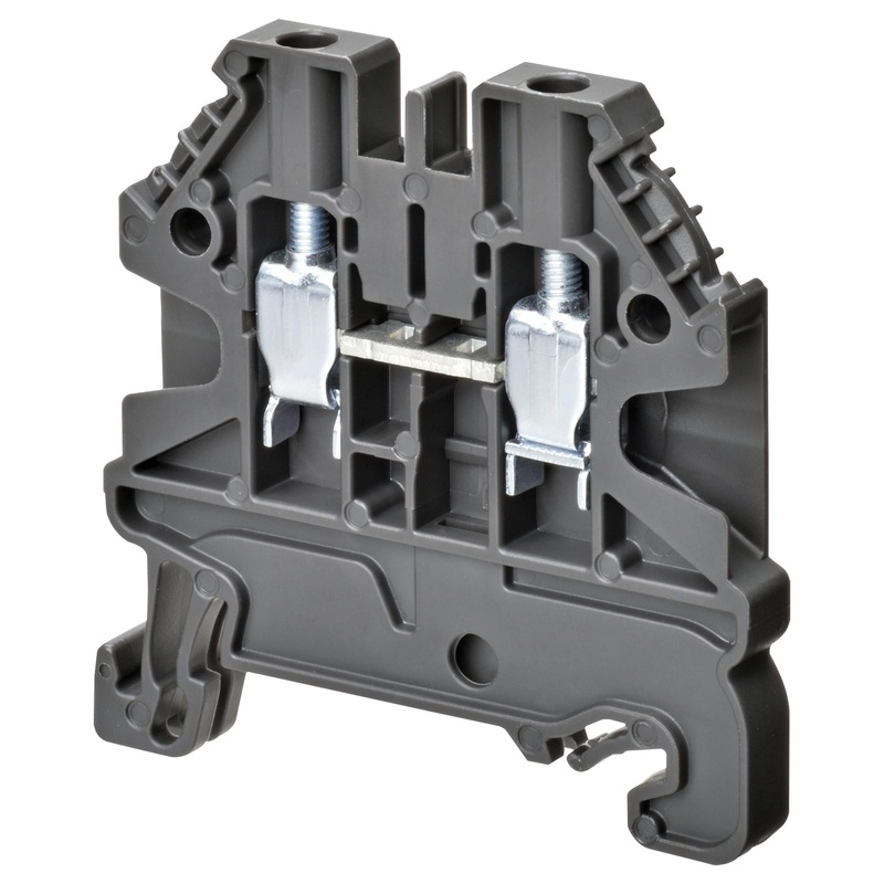 OMRON INDUSTRIAL AUTOMATION XW5T-S4.0-2.2-1 DIN Rail Mount Terminal Block, Feed Through, 4 Ways, 26 AWG, 10 AWG, 6 mm, Screw, 32 A