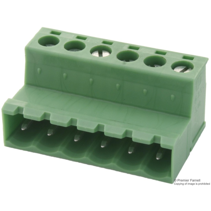 Phoenix Contact IC 25/ 6-ST-508 Pluggable Terminal Block 5.08 mm 6 Ways 24AWG to 12AWG 2.5 mm Screw 12 A