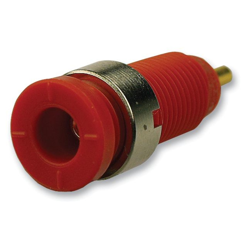Hirschmann Test and Measurement 975459701 975459701 Banana Connector 2mm Receptacle Panel Mount 10 A 1 kV Gold Plated Contacts Red