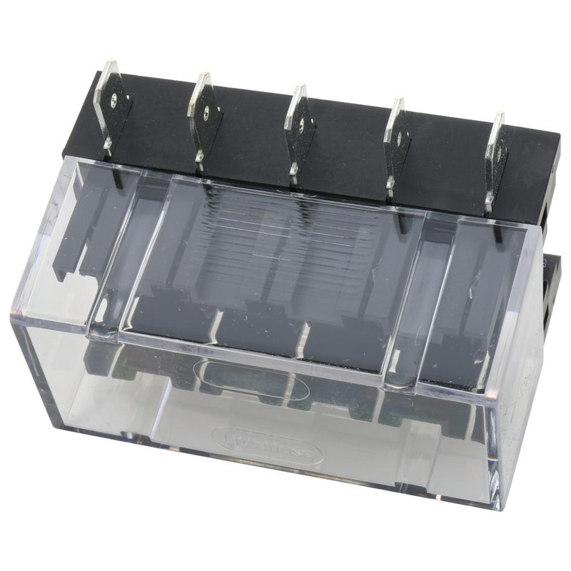 Littelfuse 03500417TXN Fuseholder Fuse Block Panel Mount 15A ATO Quick Connect 5 Positions Horizontal Contacts