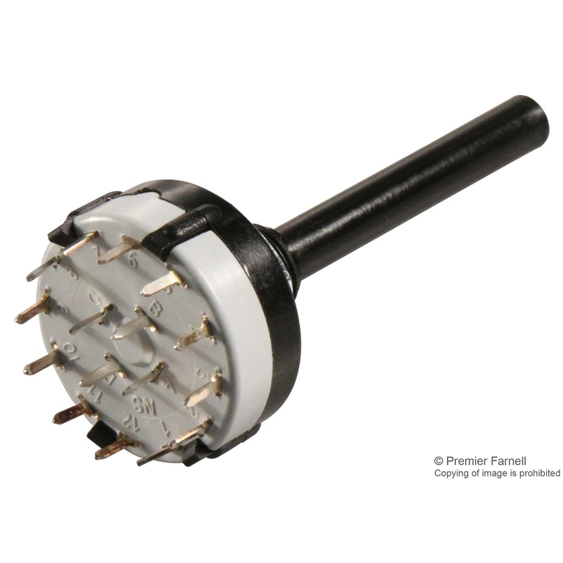 LORLIN CK1052 Rotary Switch, 3 Position, Non Illuminated, 30 , 150 mA, 150 mA