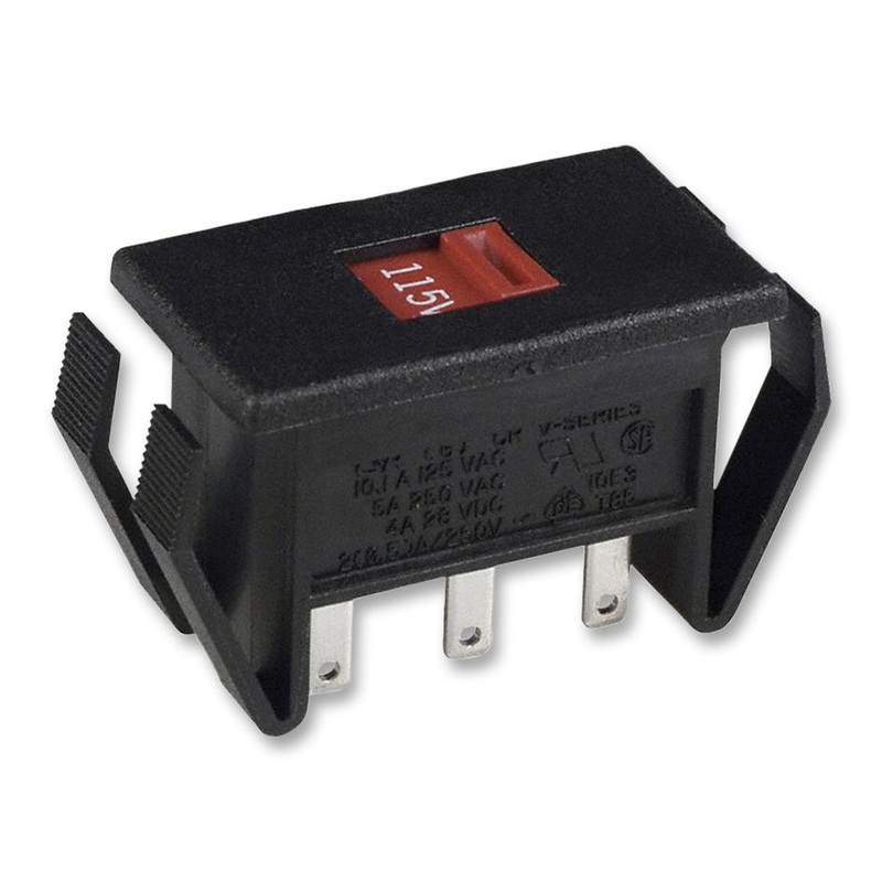 C & K COMPONENTS V80212S205Q Slide Switch, DPDT, Panel, V Series, 10.1 A, 250 V