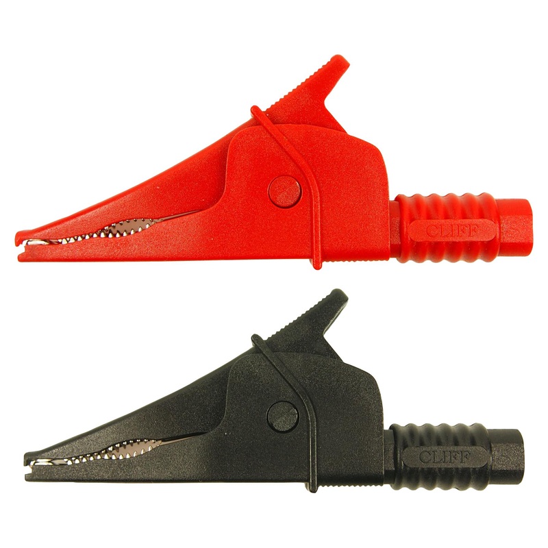 Cliff Electronic Components FCR79900RB Crocodile Clip Set 20 A 28mm Black Red