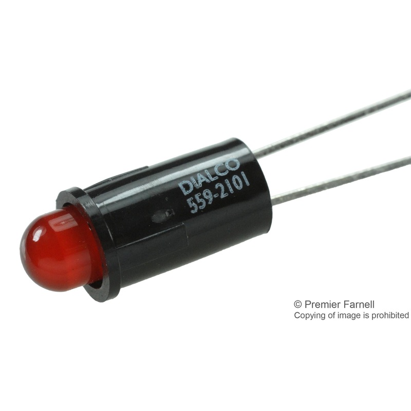 DIALIGHT 559-2101-001F PANEL MOUNT INDICATOR, LED, 6.35MM, RED, 2.2V