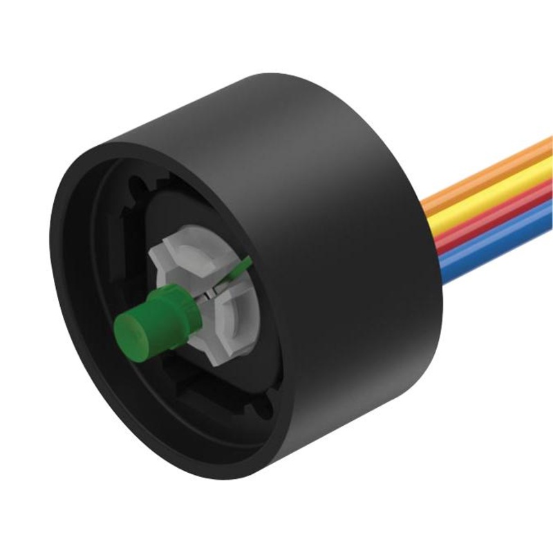 EAO 84-8511.5640 Contact Block, Series 84, Green LED, 24 Vdc, 10 mA, SPST-NO, Flat Ribbon Cable, IP40