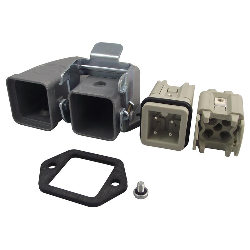 Epic 10.4265+10.4235+10.4200+10.4210 Heavy Duty Connector Panel Mount HBS Series Cable Plug Receptacle 3 Contacts