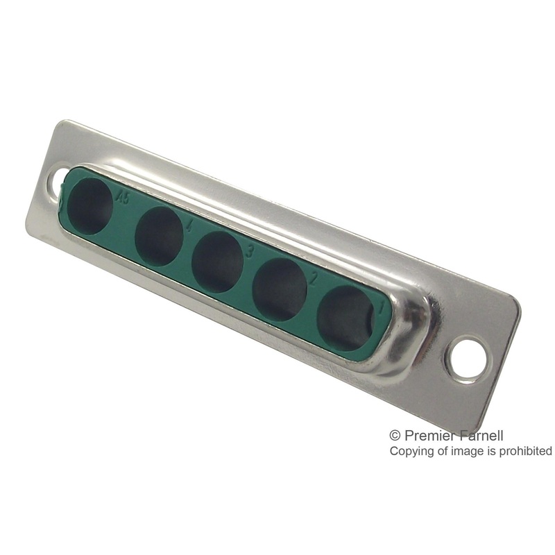 FCT – A MOLEX COMPANY FM5W5S-K121 Combination Layout D Sub Connector, FM Series, DB-5W5, Receptacle, 0 Contacts, 5, Through Hole