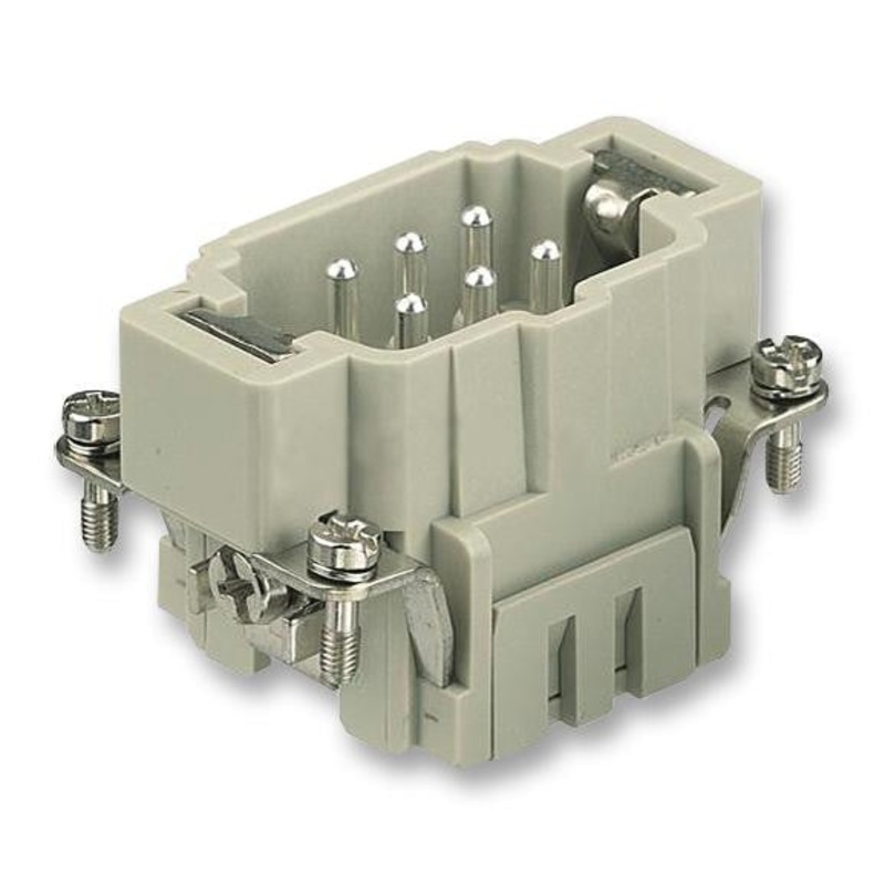 HARTING 09 33 006 2616 Heavy Duty Connector Insert, 6+PE Signal, Han ES Series, Plug, 6B, 7 Contacts, 16 A