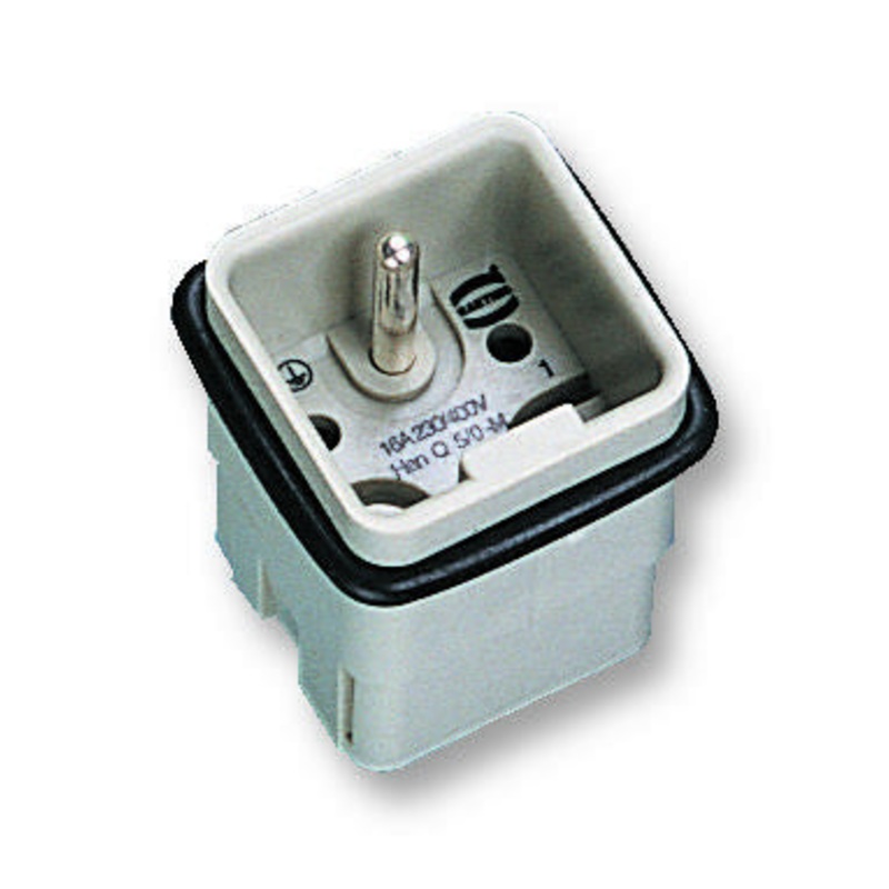 HARTING 0912 005 3001 Heavy Duty Connector Insert, 5/0+PE Power-Signal, Less Contacts, Han Q Series, Plug, 3A, 6 Contacts