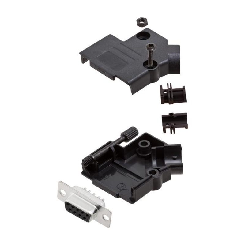 Amphenol ICC (COMMERCIAL PRODUCTS) L17D45PK-P-09+L77SDE09S D Sub Connector With Backshell DB9 9 Contacts Receptacle Solder DE D45PK-M Series