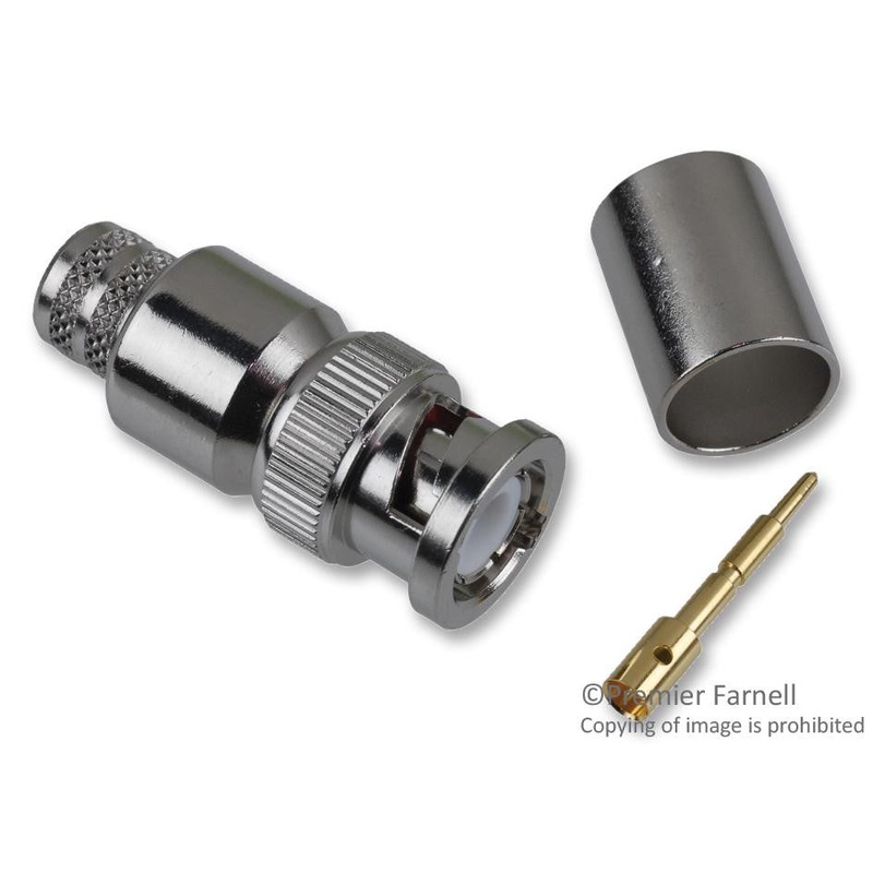 AMPHENOL RF 112563 RF/COAXIAL, BNC PLUG, STRAIGHT, 50 OHM, CRIMP