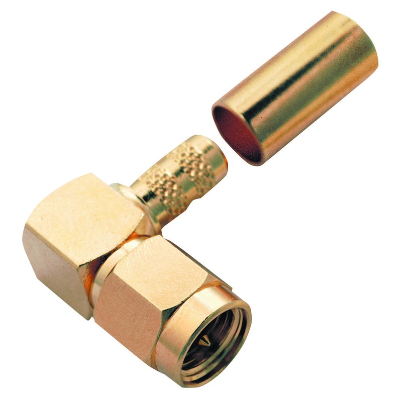 AMPHENOL RF 901-9880-RFX RF/COAXIAL SMA PLUG R/A 50 OHM CRIMP/SLDR