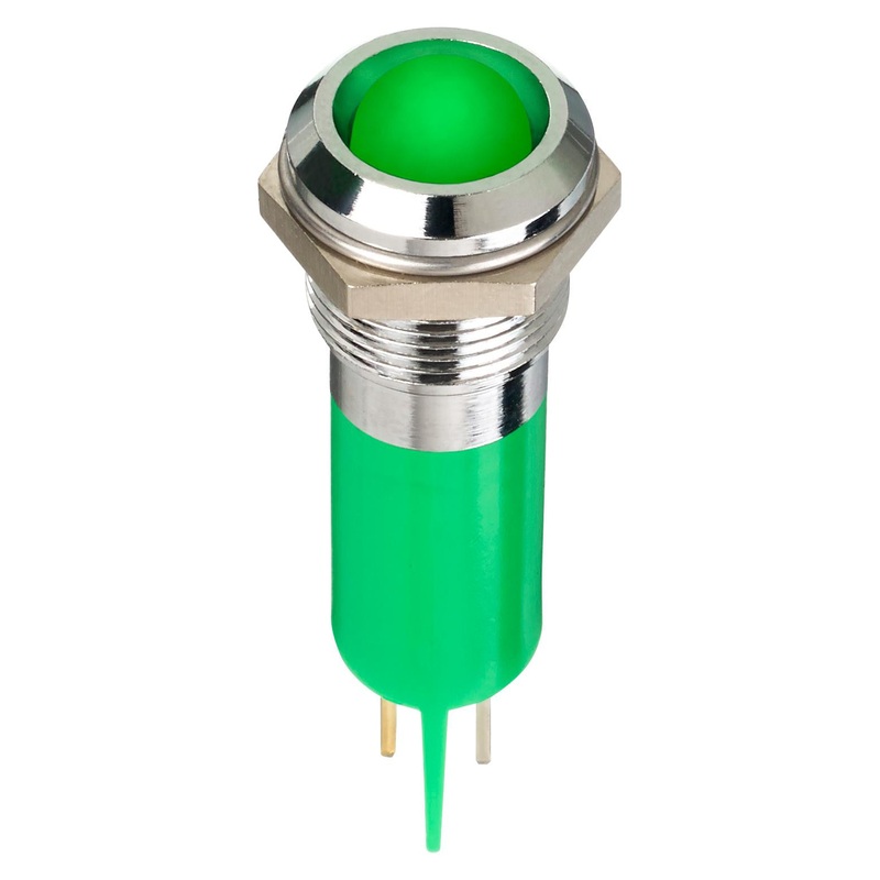 APEM Q12P1CXXG12 LED Panel Mount Indicator, Green, 12 VDC, 12 mm, 20 mA, 60 mcd