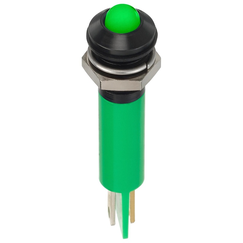 Apem Q8P1BXXHG220E Q8P1BXXHG220E LED Panel Mount Indicator Green 220 VAC 8 mm 20 mA 1.9 cd IP67