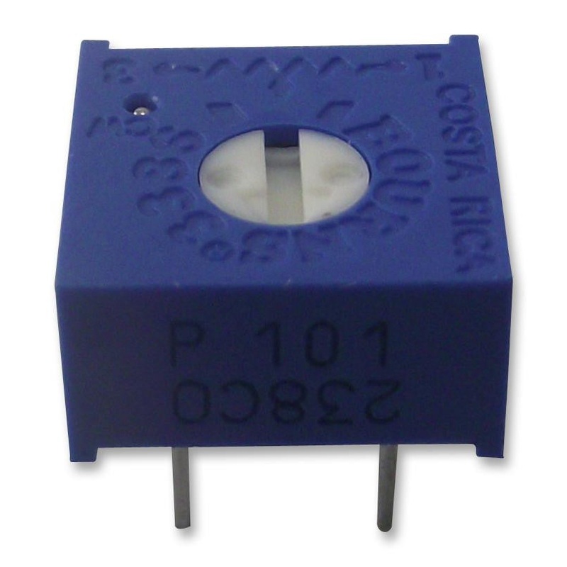 BOURNS 3386P-1-104LF Trimmer Potentiometer, 100 kohm, 500 mW,  10%, Trimpot 3386 Series, 1 Turns, Through Hole
