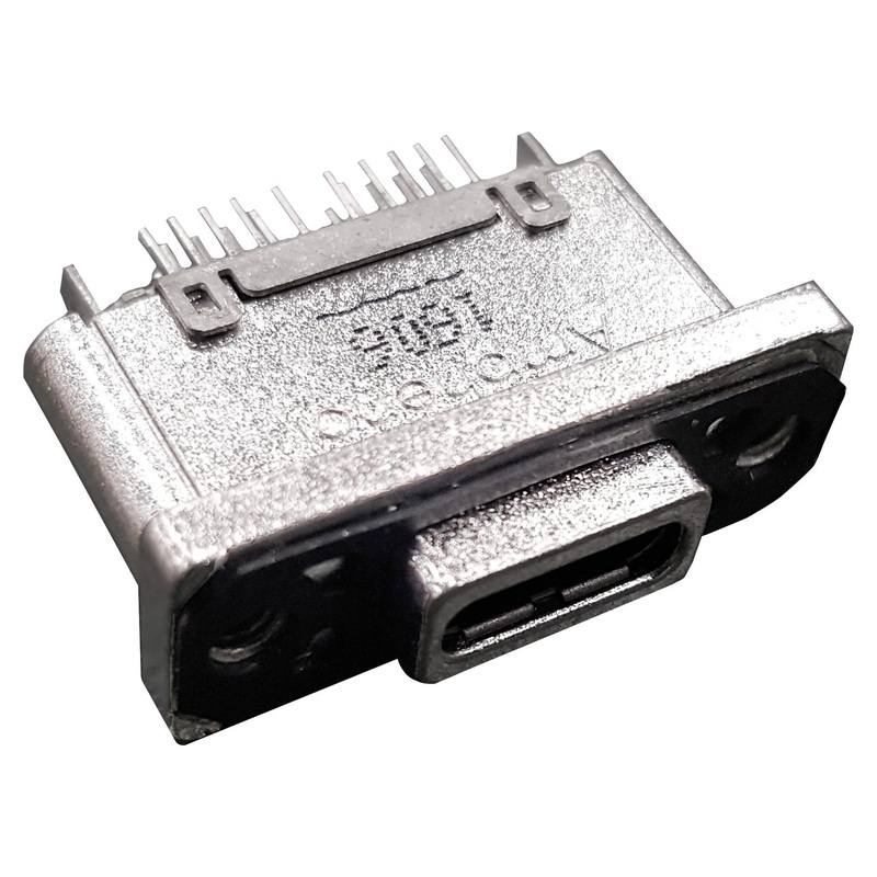 AMPHENOL COMMERCIAL PRODUCTS MUSBR-M5C1-30 USB Sealed Connector, USB Type C, USB 3.1, Receptacle, 24 Position, Panel Mount, IP67