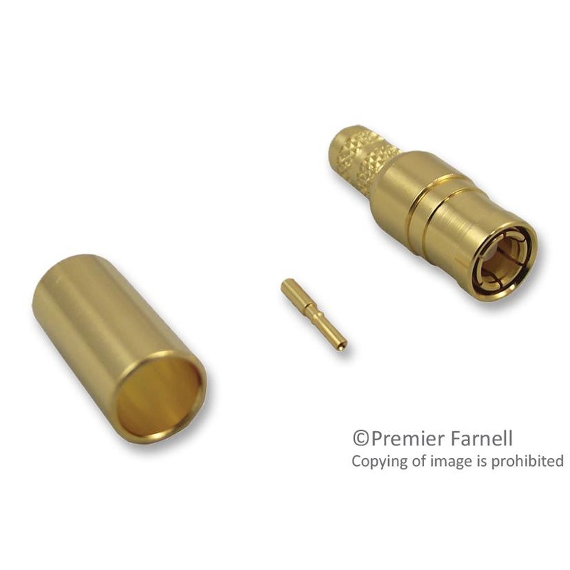 AMPHENOL CONNEX 142255 RF / Coaxial Connector, SMB Coaxial, Straight Plug, Crimp, 50 ohm, RG58, Beryllium Copper