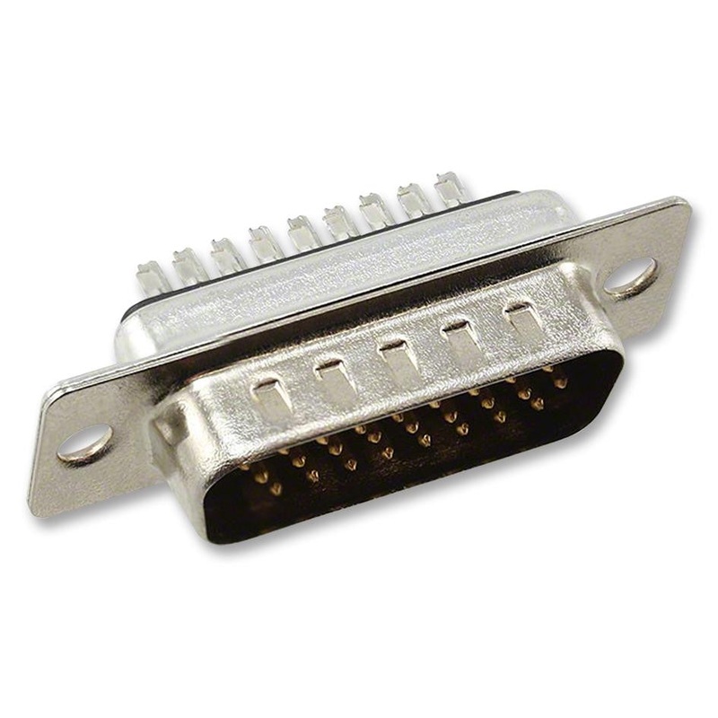 AMPHENOL FCI 10090769-P264ALF D Sub Connector, 26 Contacts, Plug, DA, High Density Series, Steel Body, Solder