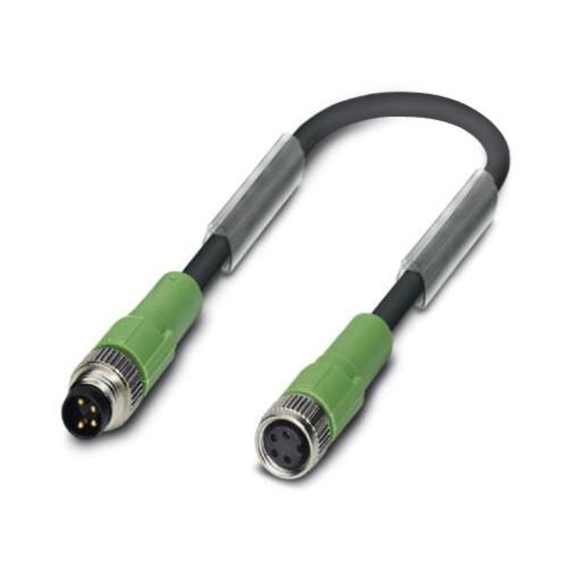 PHOENIX CONTACT SAC-4P-M 8MS/0,3-PUR/M 8FS Sensor Cable, M8 Plug, M8 Receptacle, 4 Positions, 300 mm, 11.8  1682142