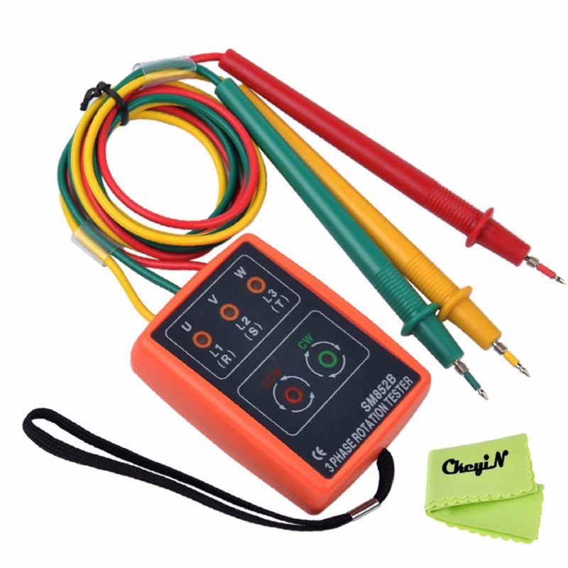 Eagletech SM852B Phase Meter with 3 Phase Rotation Sequence Tester with Buzzer Checker and LED indicators