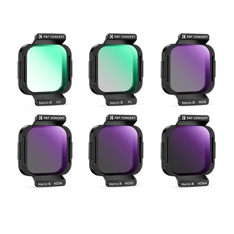 K&F Concept Nano-X Series UV Ultraviolet / PL Polarizer / ND8 16 32 64 Neutral Density Lens Filter with 28 Multi-Layer Coated Imported AGC Optical Glass and 3 to 6 Light Reduction Stops for DJI Flip Drone Photo / Video