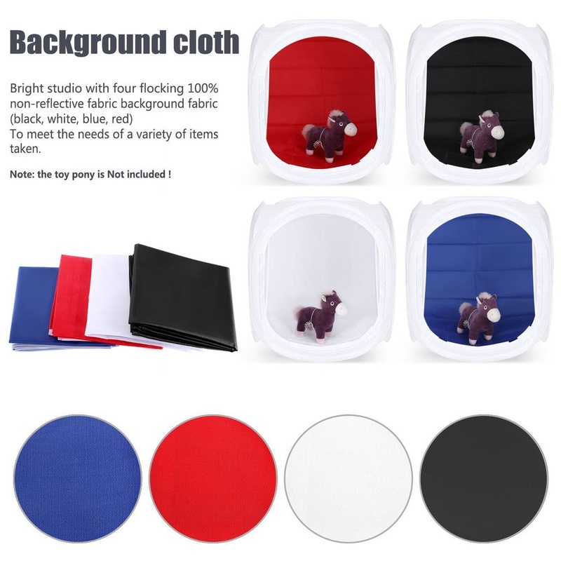 Pxel LT90 90x90cm Photo Soft Box Photography Light Tent Cube Softbox for Camera Studio Product Photography with 4 Backdrops