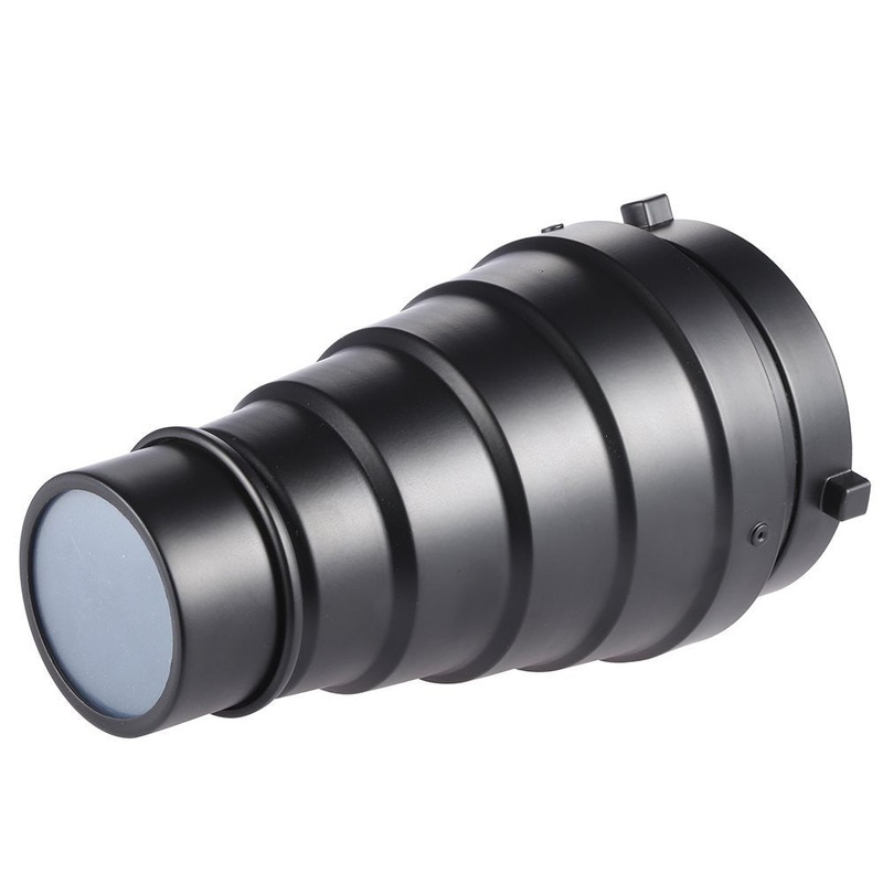 Pxel ST-6B Metal Conical Snoot with Honeycomb Grid and Gel Filter Kit for Bowens Mount Studio Strobe Monolight Photography Flash