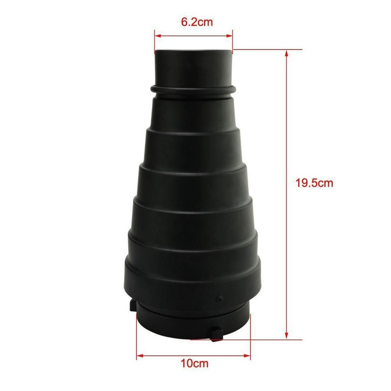 Pxel ST-7B Metal Conical Snoot with Honeycomb Grid and Gel Filter Kit for Bowens Mount Studio Strobe Monolight Photography Flash 7 Ribs