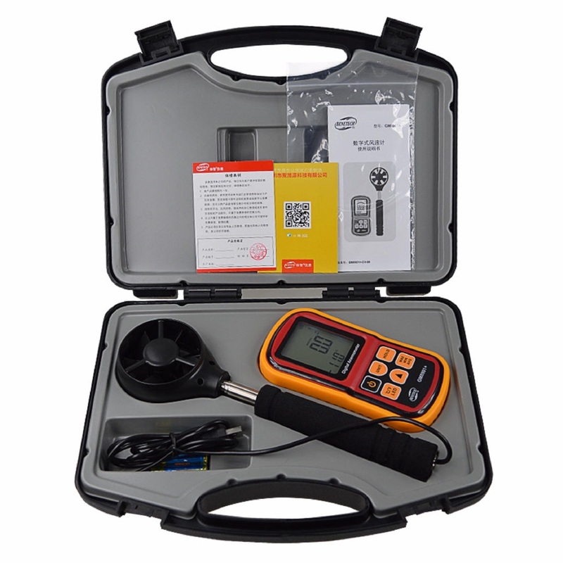 Benetech GM8901 Hand Held Anemometer 45m/s (88MPH) LCD Digital Thermometer Electronic Hand-held Wind Speed Gauge Meter