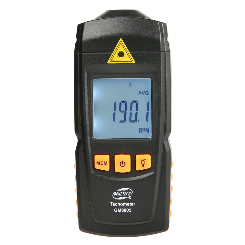 Benetech GM8905 Digital LCD Tachometer Non-Contact RPM Tach Test Meter Motor Speed Gauge Tester