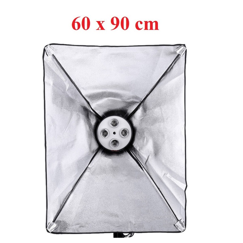 [CLEARANCE] Pxel SB-4B-60X90 4 in 1 E27 Base Socket Light Lamp Bulb Holder Adapter for Photo Video Studio Softbox 60 x 90 cm