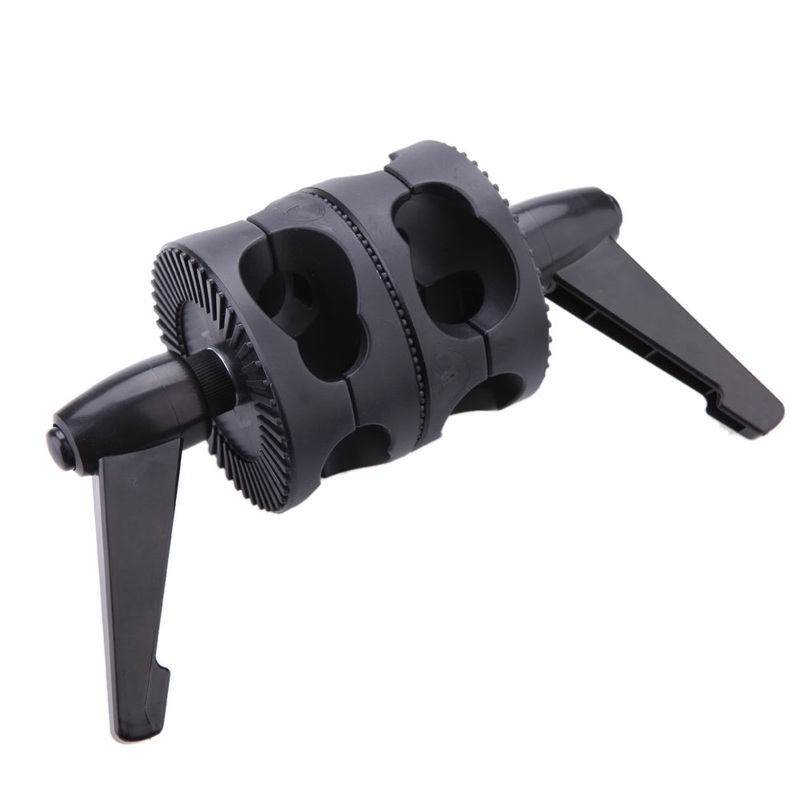 Pxel AA-BA1 Double Dual Grip Swivel Head Bracket for Studio Boom Arm Reflector Holder Stand