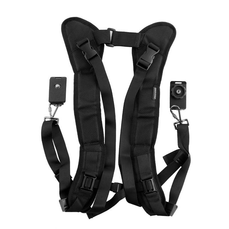 Pxel AA-CS2 Black Double Quick Rapid Camera Shoulder Neck Strap Belt Sling for Canon Nikon Sony Pentax Olympus Panasonic DSLR