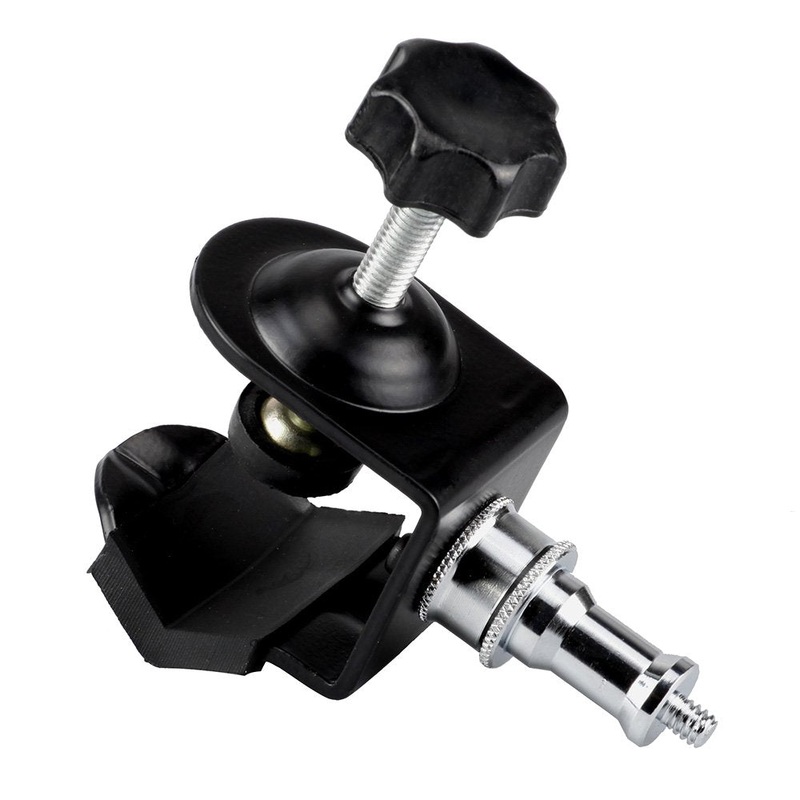 Pxel AA-UC2 Heavy Duty Clip Clamp C / U Type Photo Studio Light With Stand 1/4 Screw For Studio Flash