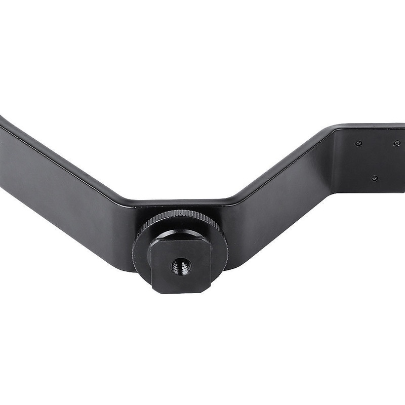 Pxel AA-VL Large V shape Double Mount Cold Shoe Hotshoe Flash Bracket for Video Lights Speedlite Microphones or Monitors on Cameras