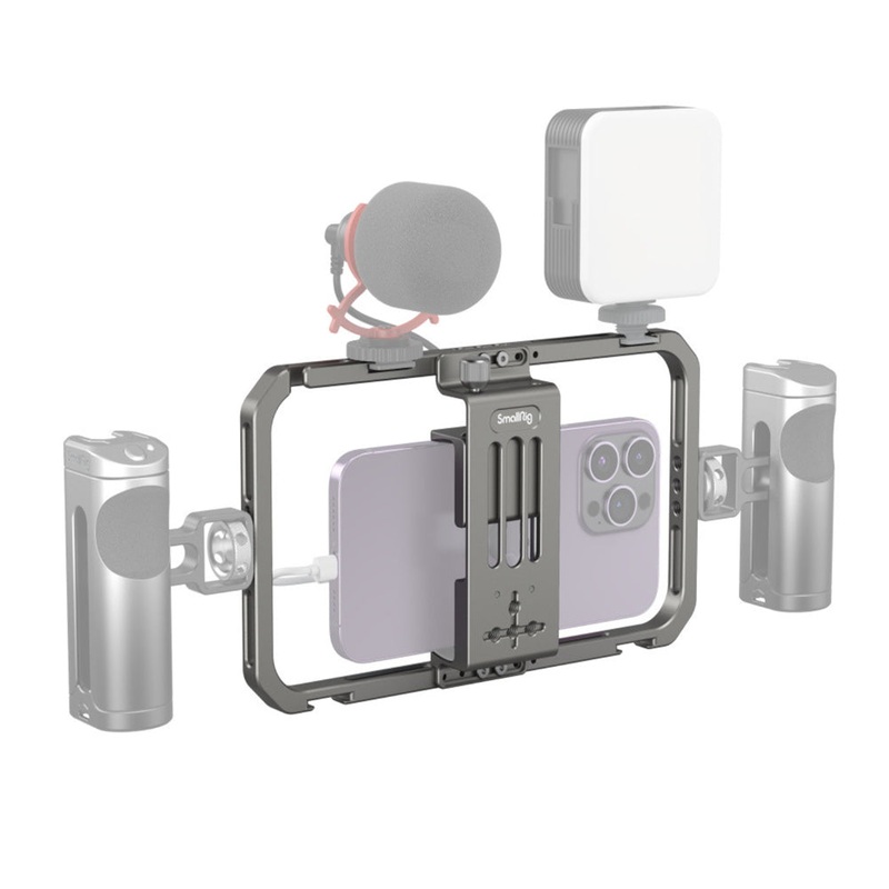 [CLEARANCE] SmallRig Universal Mobile Phone Cage for iPhone & Other Smartphones (57-90mm Wide) with 1/4-20 Threaded Holes & Cold Shoe Mounts for Handle Grips, Tripods, Microphones, Fill Lights, Accessory Attachments & Vlogging Equipment | 2791B