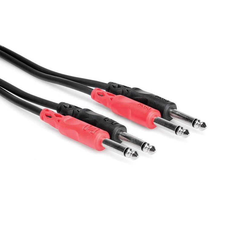 Hosa Technology CPP-201 Two 1/4 Phone Male to Two 1/4 Phone Male Unbalanced Cable (Molded Plugs) – 3.3′