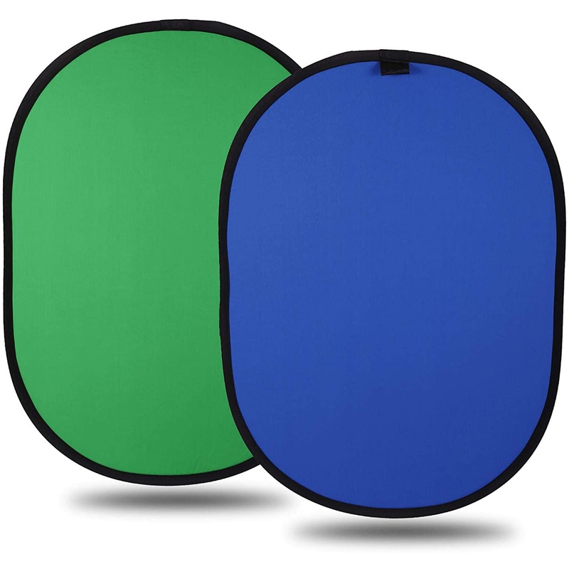 [CLEARANCE] Pxel LSF-MS1510G 100x150cm Collapsible Chromakey 2-in-1 Double Sided Blue+Green Backdrop with 200cm Stand Support