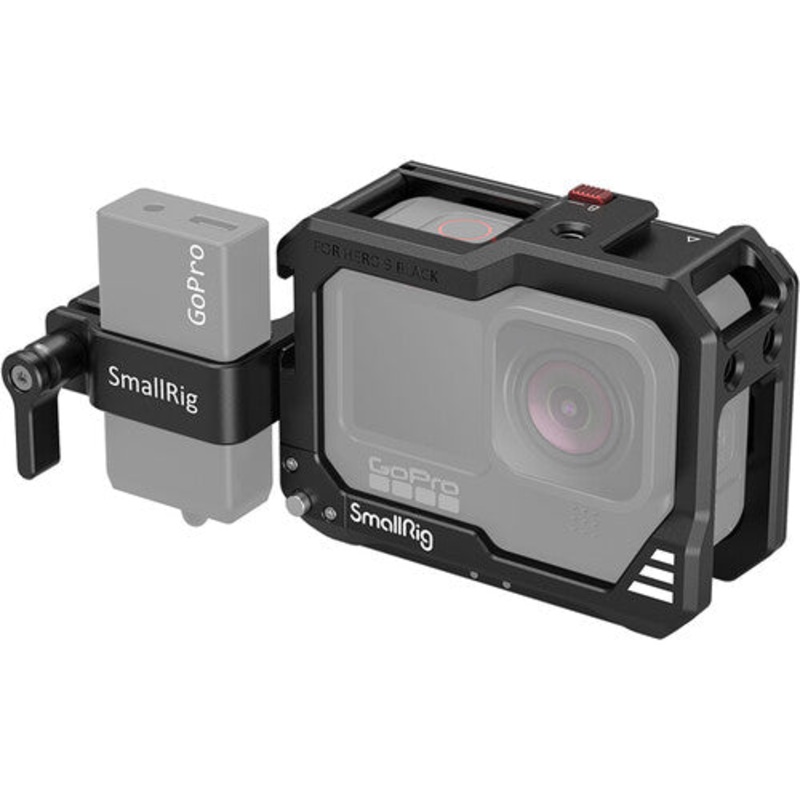 [CLEARANCE] SmallRig 3088 Lightweight Formfitting Cage with 1/4-20 Threads, Two Shoe Mounts for GoPro HERO9 Vlog Kit, Black