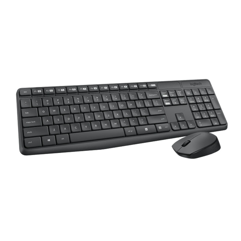 Logitech MK235 Full Size Spill Resistant Wireless Keyboard and Mouse Combo