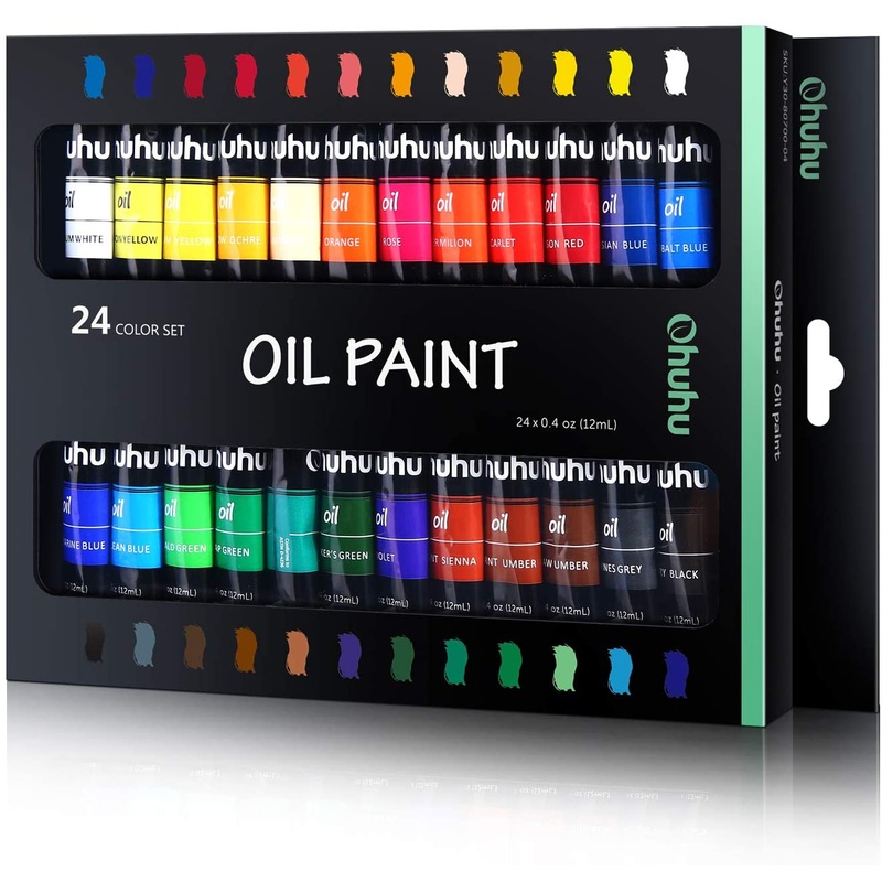 Ohuhu Art Paints 24-Pc Non Toxic 12ml Oil-Based Paint Set Y30-80700-04
