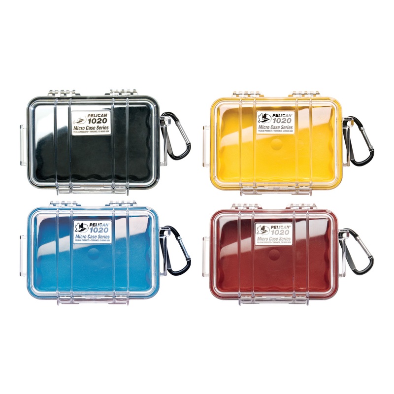 Pelican Micro Water-Resistant Crush and Dust Proof Case (Clear Black, Clear Blue, Clear Yellow, Clear Red) | 1020