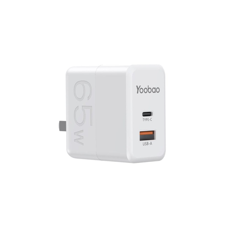 [CLEARANCE] Yoobao RY-U65 65W Fast Charging Phone Adapter with Dual Port for USB-A and Type C (White)
