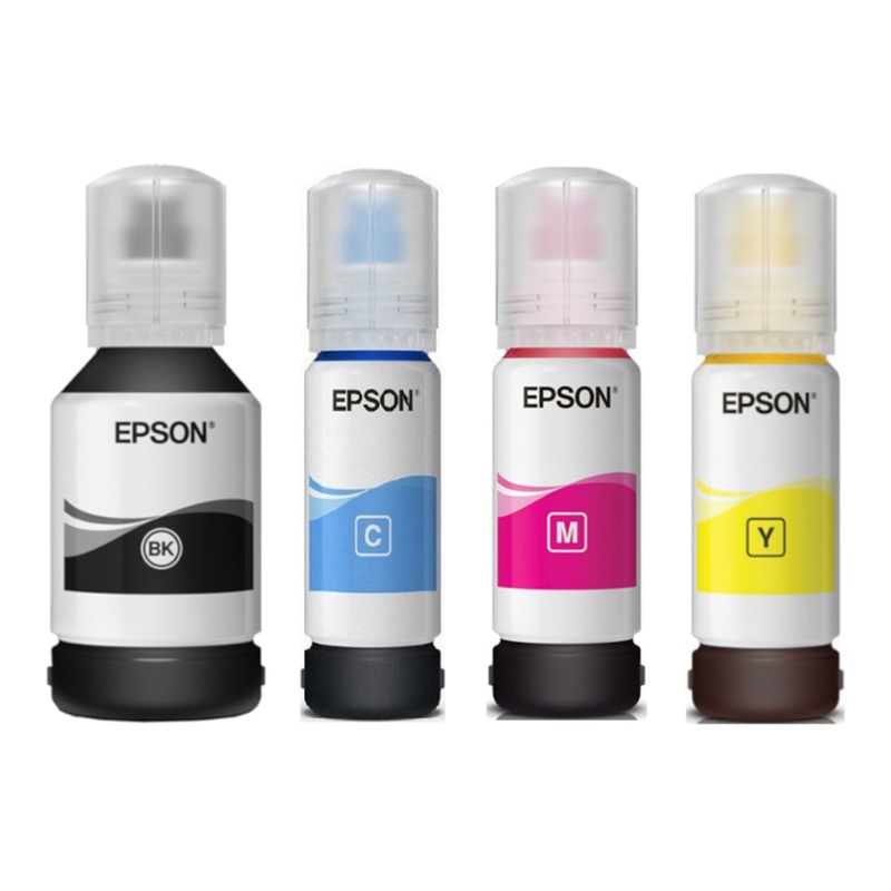 Epson 001 Ink Refill Bottle for Printer Ink Tank L4150 / L4160 / L6160 / L6170 / L6190 (127mL – BK, 70mL – C / M / Y)